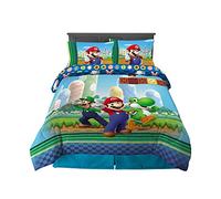 Franco Parure de lit enfant 5 pièces Mario super douce, couette et draps pour lit double
