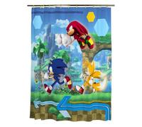 Franco Sonic Anime Ensemble Rideau de Douche et Anneaux 13 pièces (Produit sous Licence Officielle)