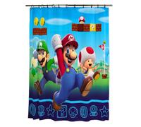 Franco Super Mario Lot de 13 Rideaux de Douche et Anneaux, Produit sous Licence Officielle