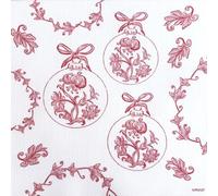 Francoise Paviot - Lot de 20 serviettes en papier intissé 40x40 cm Boule baroque rouge