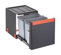 Franke Cube poubelle 28 l noir-gris-rouge 134.0039.332