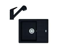 Franke - Ensemble de cuisine G55, évier en fragranit BFG 611-62 et mitigeur FC 9547.901, noir mat 114.0675.661