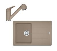 Franke - Ensemble de cuisine G57, évier en fragranit BFG 611-78 et mitigeur FC 9547.424, cachemire 114.0510.431