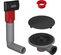 FRANKE - Ensemble de siphon Color Line avec bouchon (1 compartiment), noir mat