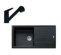 Franke - Ensemble G138, évier en fragranit BFG 611 et mitigeur FC 9547.901, noir mat 114.0675.664