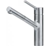 Franke Taros Neo - Mitigeur d’évier FC 6384.501 avec douchette extractible, rabattable sous fenêtre, inox 115.0596.384