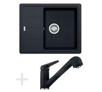 Franke - Kit de cuisine G55, évier en granite BFG 611-62, onyx + robinet FC 9547, onyx 114.0323.817