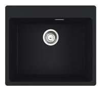 Franke - Maris MRG 610-54 Evier à encastrer 59x50cm, avec bonde et siphon gain de place, en Fragranit+, Noir mat