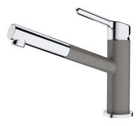 Franke Orbit - Mitigeur d'évier FC 3055.084 avec douchette extractible, chrome / pierre grise 115.0623.141