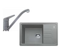 Franke - Set de cuisine G117, évier en fragranit BSG 611-62, pierre grise + robinet FC 9541.084, pierre grise 114.0440.712