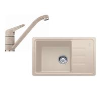 Franke - Set de cuisine G117, évier en fragranit BSG 611-62, sahara + robinet FP 9541.082, sahara 114.0440.700