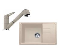 Franke - Set de cuisine G118, évier en fragranit BSG 611-62 + robinet FC 9547.082, sahara 114.0440.848