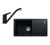 Franke - Set de cuisine G121, évier en fragranit BSG 611-78/39, onyx + robinet FC 9541.071, chrome/onyx 114.0441.170
