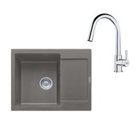 Franke - Set de cuisine G256ŠK, évier en fragranit MRG 611-62 + robinet FS 3229.031, gris pierre / chrome 114.0700.713