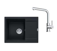 Franke - Set de cuisine G257O, évier en fragranit MRG 611-62 + robinet FS 3230.031, onyx/chrome 114.0700.715