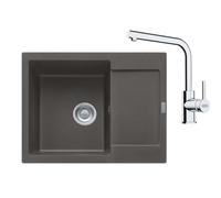 Franke - Set de cuisine G257ŠB, évier en fragranite MRG 611-62 et mitigeur FS 3230.031, gris ardoise/chrome 114.0720.184