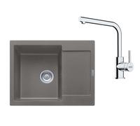Franke - Set de cuisine G257ŠK, évier en fragranit MRG 611-62 + robinet FS 3230.031, gris pierre / chrome 114.0700.716