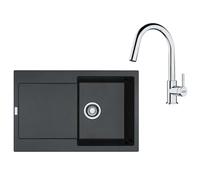Franke - Set de cuisine G258O, évier en fragranit MRG 611 + robinet FS 3229.031, onyx / chrome 114.0700.718