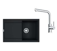 Franke - Set de cuisine G259MČ, évier en fragranit MRG 611 + robinet FS 3230.031, noir mat / chrome 114.0700.720