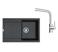 Franke - Set de cuisine G259O, évier en fragranit MRG 611 + robinet FS 3230.031, onyx/chrome 114.0700.721