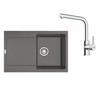 Franke - Set de cuisine G259ŠK, évier en fragranit MRG 611 + robinet FS 3230.031, gris pierre / chrome 114.0700.722