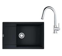 Franke - Set de cuisine G260MČ, évier en fragranit MRG 611-78 BB + robinet FS 3229.031, noir mat/ chrome 114.0700.723