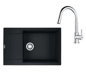 Franke - Set de cuisine G260MČ, évier en fragranit MRG 611-78 BB + robinet FS 3229.031, noir mat/ chrome 114.0700.723