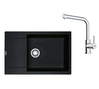 Franke - Set de cuisine G261O, évier en fragranit MRG 611-78 BB + robinet FS 3230.031, onyx/chrome 114.0700.727