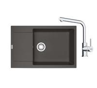 Franke - Set de cuisine G261ŠB, évier en fragranite MRG 611-78 BB et mitigeur FS 3230.031, gris ardoise/chrome 114.0720.188
