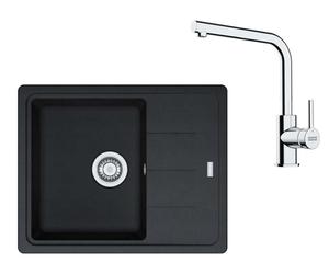 Franke - Set de cuisine G262O, évier en fragranit BFG 611-62, onyx + robinet FS 3230.031, onyx/chrome 114.0700.731