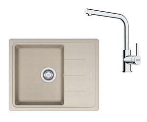 Franke - Set de cuisine G262SA, évier en fragranit BFG 611-62 + robinet FS 3230.031, sahara/chrome 114.0700.732