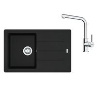 Franke - Set de cuisine G263MČ, évier en fragranit BFG 611-78 + robinet FS 3230.031, noir mat/chrome 114.0700.735