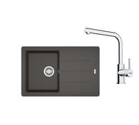 Franke - Set de cuisine G263ŠB, évier en fragranite BFG 611-78 et mitigeur FS 3230.031, gris ardoise/chrome 114.0720.163