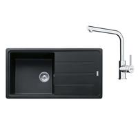Franke - Set de cuisine G264O, évier en fragranit BFG 611, onyx + robinet FS 3230.031, onyx / chrome 114.0700.741