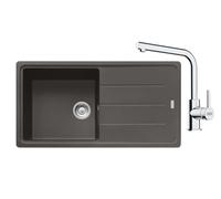 Franke - Set de cuisine G264ŠB, évier en fragranite BFG 611 et mitigeur FS 3230.031, gris ardoise/chrome 114.0720.164