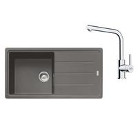 Franke - Set de cuisine G264ŠK, évier en fragranit BFG 611 + robinet FS 3230.031, gris pierre / chrome 114.0700.743