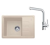 Franke - Set de cuisine G266SA, évier en fragranit BSG 611-62 + robinet FS 3230.031, sahara/chrome 114.0700.750