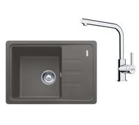 Franke - Set de cuisine G266ŠK, évier en fragranit BSG 611-62 + robinet FS 3230.031, gris pierre / chrome 114.0700.751
