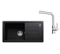 Franke - Set de cuisine G268O, évier en fragranit BSG 611-78/39, onyx + robinet FS 3230.031, onyx/chrome 114.0700.759