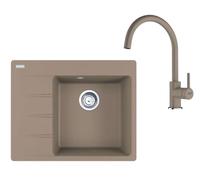 Franke - Set de cuisine G269KA, évier en fragranit CNG 611-62 TL/7 + robinet FC 6018.424, cachemire 114.0700.665