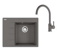 Franke - Set de cuisine G269ŠK, évier en fragranit CNG 611-62 TL/7 + robinet FC 6018.084, gris pierre 114.0700.668
