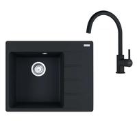 Franke - Set de cuisine G270MČ, évier en fragranit CNG 611-62 TL/2 + robinet FC 6018.901, noir mat 114.0700.670