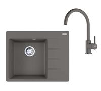 Franke - Set de cuisine G270ŠK, évier en fragranit CNG 611-62 TL/2 + robinet FC 6018.084, gris pierre 114.0700.772