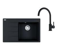 Franke - Set de cuisine G271O, évier en fragranit CNG 611-78 TL/7 + robinet FC 6018.071, onyx 114.0700.775