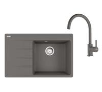 Franke - Set de cuisine G271ŠK, évier en fragranit CNG 611-78 TL/7 + robinet FC 6018.084, gris pierre 114.0700.776