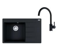 Franke - Set de cuisine G272O, évier en fragranit CNG 611-78 TL/2 + robinet FC 6018.071, onyx 114.0700.779