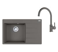 Franke - Set de cuisine G272ŠK, évier en fragranit CNG 611-78 TL/2 + robinet FC 6018.084, gris pierre 114.0700.780