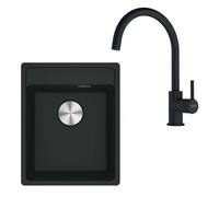 Franke - Set de cuisine G273MČ, évier en fragranit MRG 610-37 RTL + robinet FN 6018.901, noir mat 114.0700.782