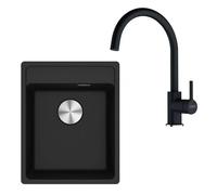 Franke - Set de cuisine G273O, évier en fragranit MRG 610-37 + robinet FC 6018.071, onyx 114.0700.783