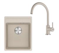 Franke - Set de cuisine G273SA, évier en fragranit MRG 610-37 RTL + robinet FP 6018.082, sahara 114.0700.784